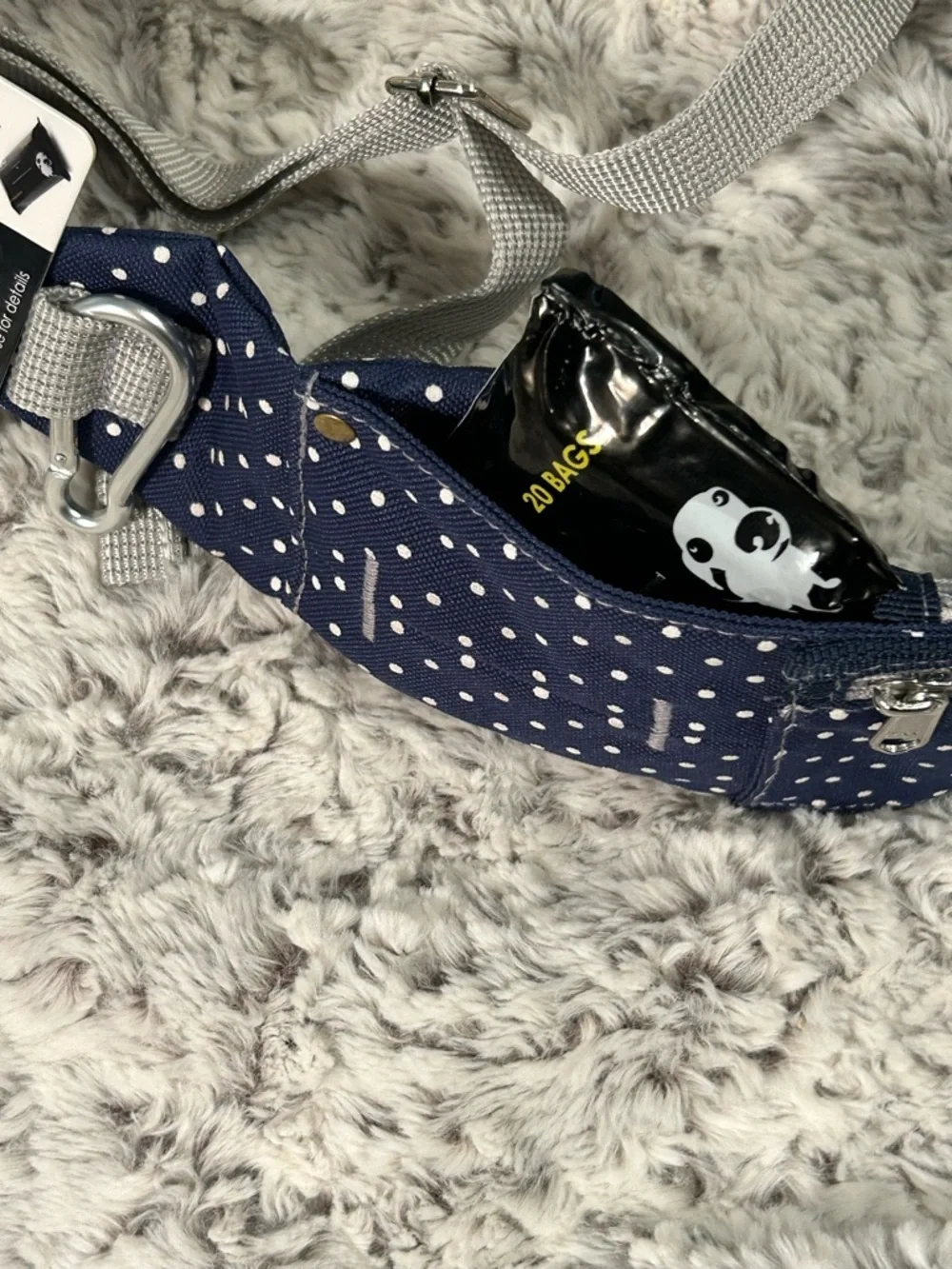 DOOG Walkie Belt - Navy Blue Polka Dot